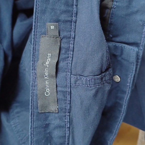 Calvin Klein Jeans Navy "Ankle Skinny" Stretch Cotton Pant NEW- Sz. 10 - Picture 7 of 9